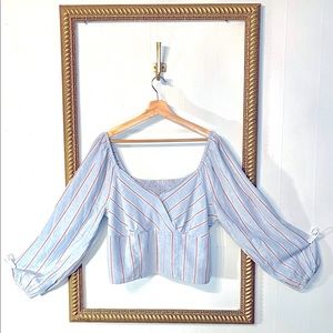 XL American Eagle Linen Top Vintage Vibe